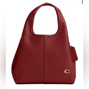 Coach Lana 23 Brass/Red Polished Pebble Leather Medium Shoulder bag BNWT RARE